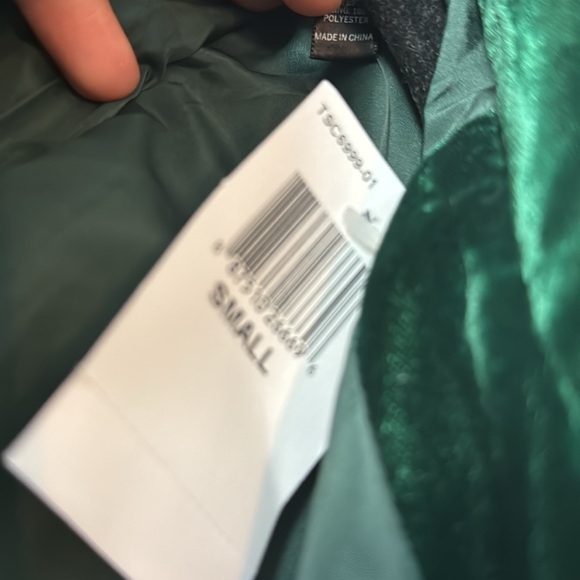 Aqua Green Velvet Blazer - Picture 3 of 7